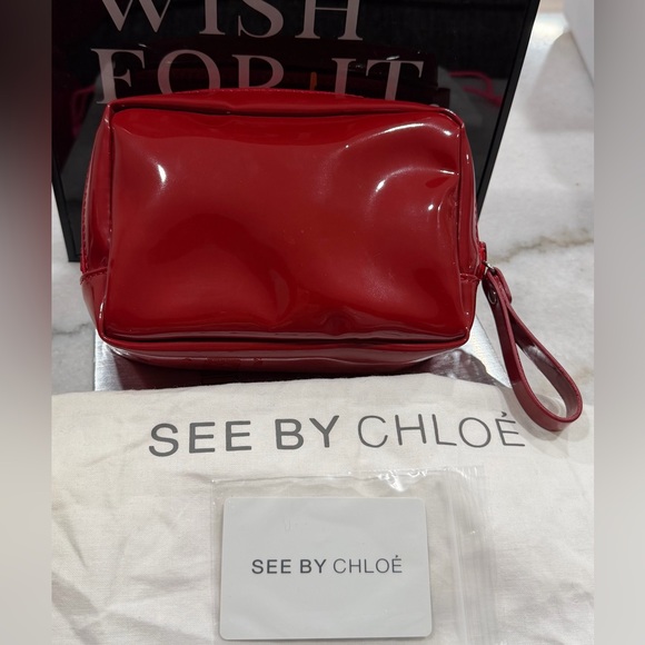 Excellent condition See By Chloe Glossy Red Clutch with dust bag - Picture 4 of 7
